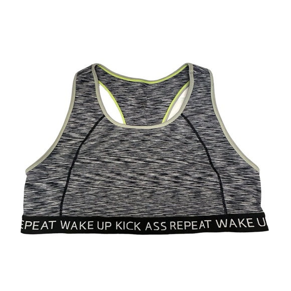 torrid Other - Torrid 4 / 4X Sports Bra Wake Up Kick Ass Repeat Sports Heather Gray Racer Back